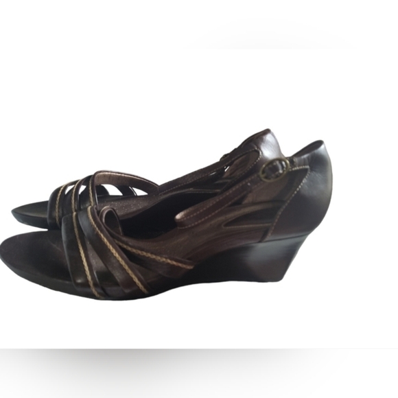 Womens Clark Strappy Wedge Sandals Size 9 - Picture 1 of 2